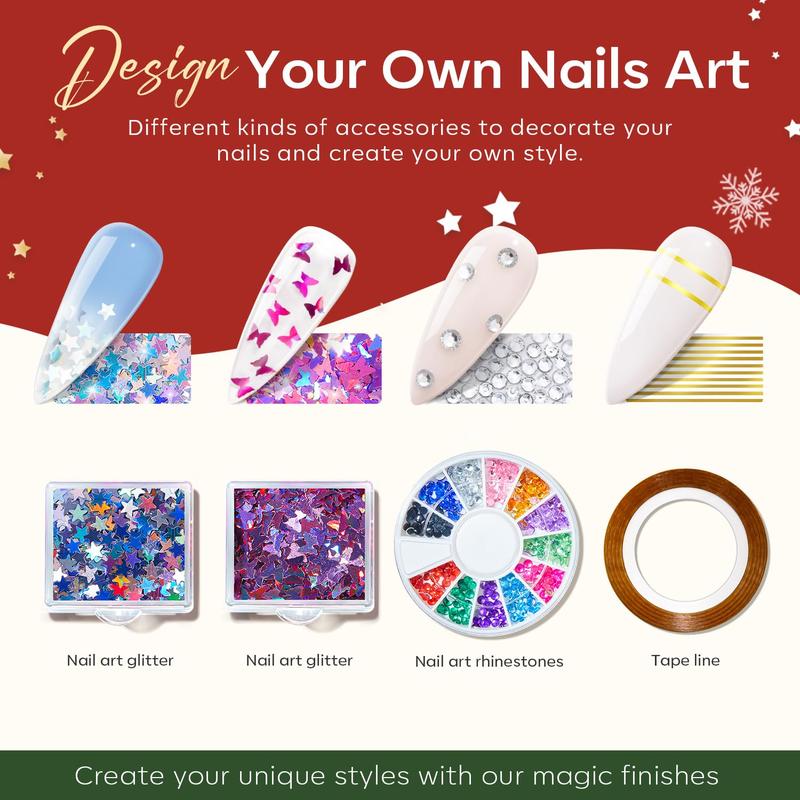 MODELONES Poly Nail Gel Kit Starter Kit 32 Colors  Nude Pink SHINE with Nail Lamp All-in-one Complete Kit Nail Extension DIY at Home Gifts French Nail Art Beginner Kit birthday Gift  2025 new gel-x Brush Manicure christmas gifts