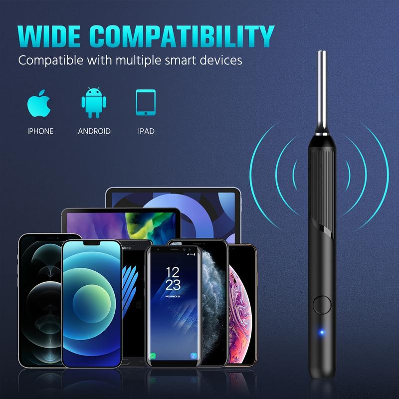 Ear Wax Removal Tool-Ear Cleaner with 1080P Camera, Ear Wax Remover with Light, Ear Cleaning Kit with 8 One Earmuffs, Endoscope with 5 One Auxiliary Accessories