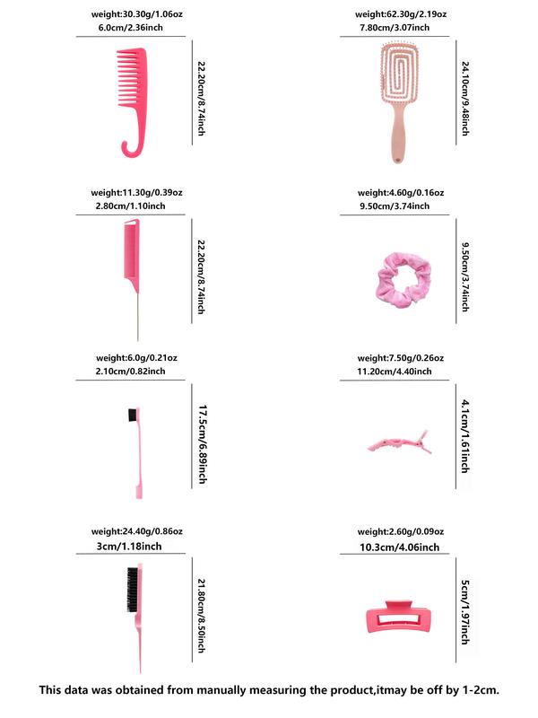 Hair Accessories Tool Set, Including Hair Comb & Hair Claw & Hair Ties & Hair Pulling Needle, Fashion Hair Accessories for Women & Girls