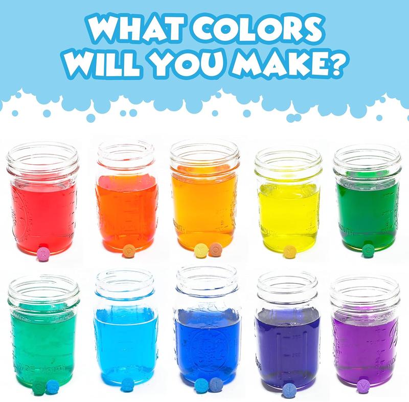Tub Works Bath Color Fizzies, 150 Count | Nontoxic & Fragrance-Free | Fizzy Tablets for Kids' Fun Baths | 7 Vibrant Colors for Creative Bath Time