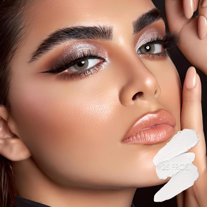 Shimmer andCream Eyeshadow Stick,Smooth Brilliant Eye Brightener Pencil for Women,Long LastingEye Shadow and Liners Makeup,FROST Temogu