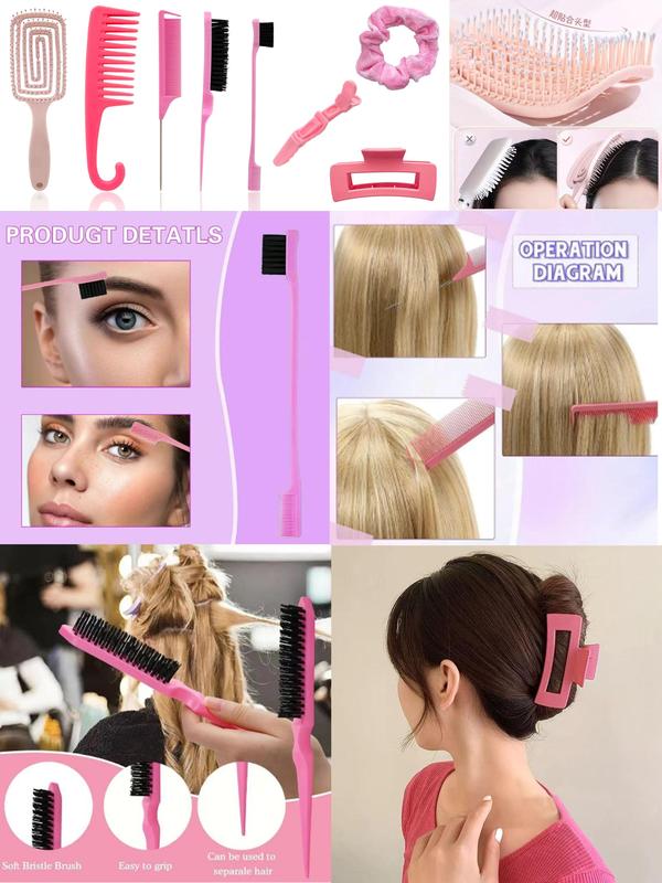Hair Accessories Tool Set, Including Hair Comb & Hair Claw & Hair Ties & Hair Pulling Needle, Fashion Hair Accessories for Women & Girls