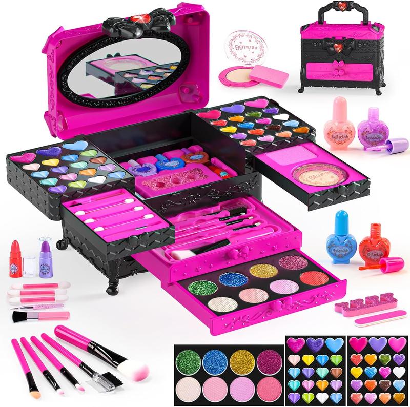 Christmas gift Kids Washable Makeup Kit - Safe Princess Pretend Play Set for Girls Ages 3-12, Perfect Christmas & Birthday Gift