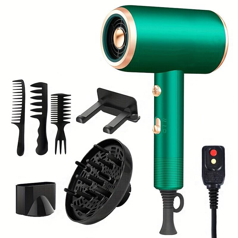 Powerful Ionic Hair Dryer With Diffuser - 2 Speeds, 3 Heating And Cooling Buttons For Straight And Curly Hair - Perfect For Home, Travel, And Salon Use, Holiday Gift