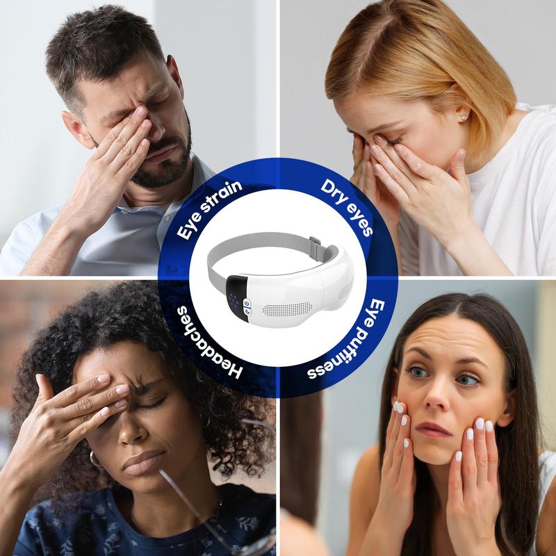 Wireless Eye Massager, 1 Count Hot & Cold Compress Eye Massage Tool with 7 Relax Mode, Eye Care Instrument for Women & Men, Great Gift Option
