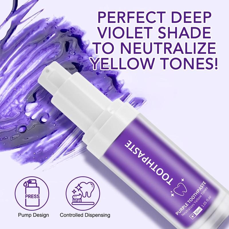 Purple Toothpaste, Teeth Care Toothpaste, Oral Care Toothpaste, Stain Removal Toothpaste, Suitable for Both Men and Women