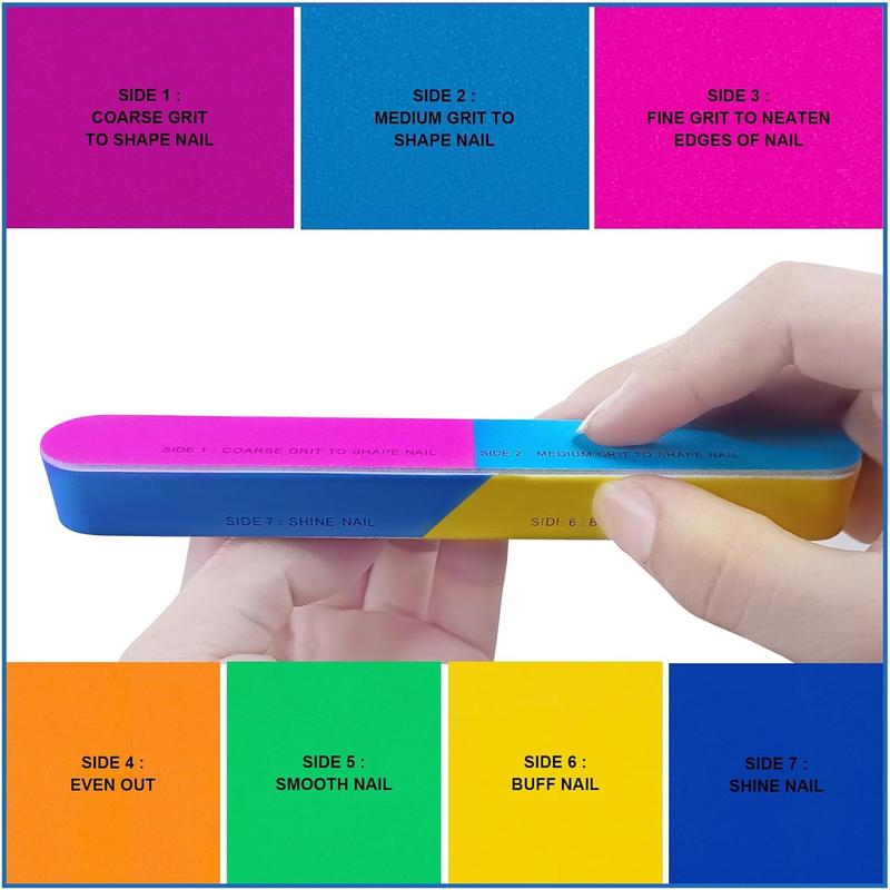 File and Buffer Set (16 Pack),  File Kit Professional  Files & Buffers Manicure Supplies Filer Buffer for  Nails, 100 180 Grit 7 Way  Filing Polishing Buffer for  Care