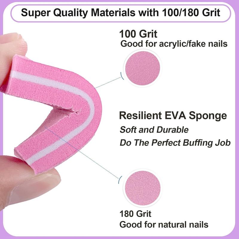 File and Buffer Set (16 Pack),  File Kit Professional  Files & Buffers Manicure Supplies Filer Buffer for  Nails, 100 180 Grit 7 Way  Filing Polishing Buffer for  Care