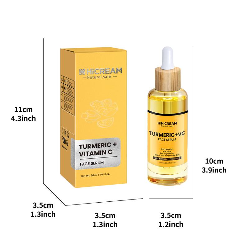 Hicream Turmeric Vitamin C Serum - For all skin types, smoothing, moisturizing, Reduces Hyperpigmentation, Sun Spot, Improve Skin Tone