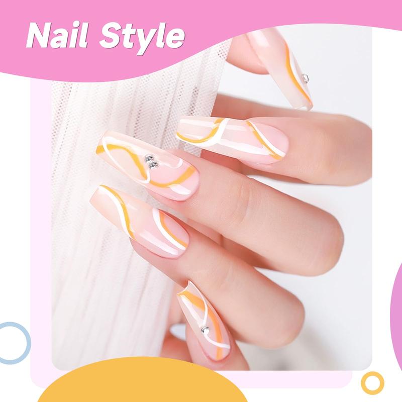 Gel Nail Polish Liner Nail Art 12 Colors 8ml UV Lamp Soak-off Polishes Pigmented Red Pink Glitter Built Thin Brush in Bottle Manicure DIY at Home Salon Quality Gift for Women for Mom