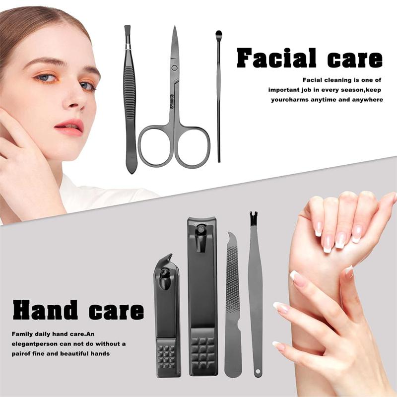Manicure Set Nail Clippers Pedicure Kit,7 In 1 Pieces Stainless Steel Manicure Kit,Grooming Kits,Christmas Gifts Nail Care Tools with Luxurious Travel Case