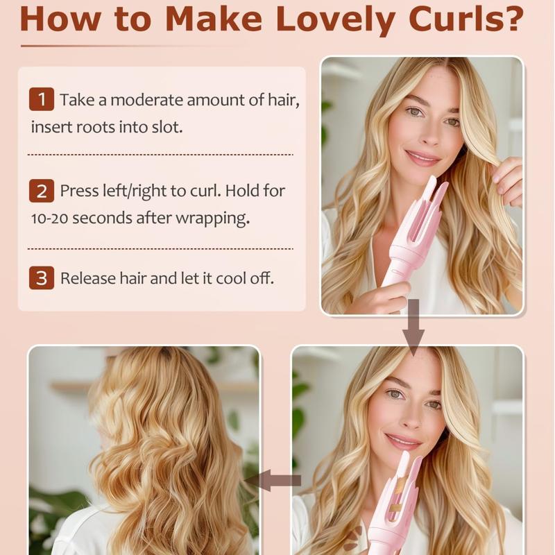 Automatic Hair Curling Iron,Auto Curler 28mm Hair Curler,4 Modes Temperatures Negative Ion Hair Curl Wand for Women,Styling Tools for Home Comfort