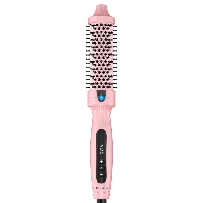 Terviiix Ionic Thermal Brush for Voluminous Style, Non-blowing Heated Round Brush with Adjustable Temp, Fast Heating with Dual MCH, Handle Comfort