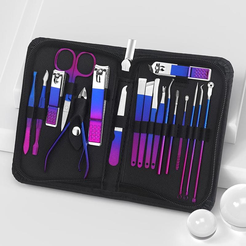 Professional Stainless Steel Nail Clipper, 1 Set Portable Travel Nail Clipper Set, Manicure & Pedicure Tool Set for Men & Women