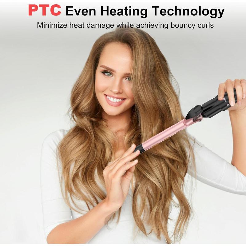 Curling Iron 3 in 1 Barrel Curling Wand Set Curler and Waver(0.75"-1"-1.25"), Dual Voltage Curl Hair Styler Tool for Oval Curling Wand