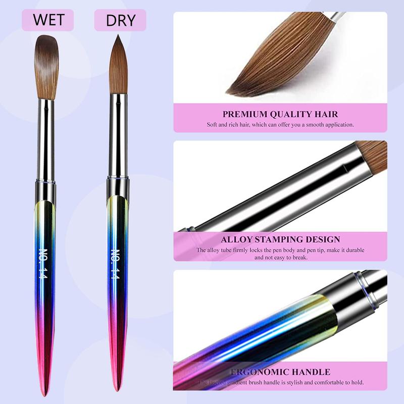 Colorful Nail Art Brush Set, 4 Counts set Multifunctional Nail Art Brush for Nail Extension & Carving, Professional Manicure Tool for Home & Salon Use