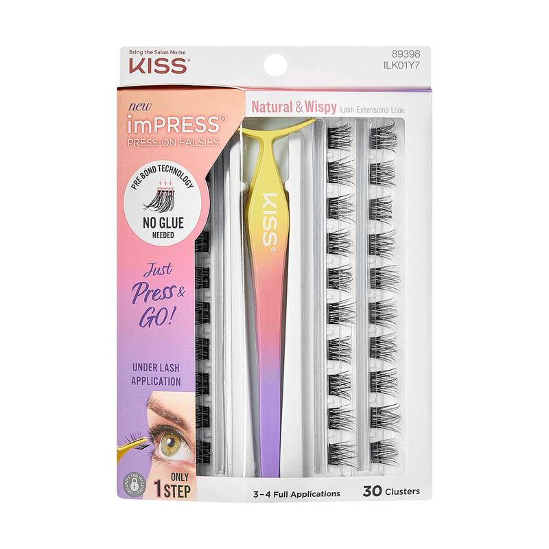 imPRESS Falsies Self Adhesive Eyelashes, 30 Lash Clusters - Natural & Wispy