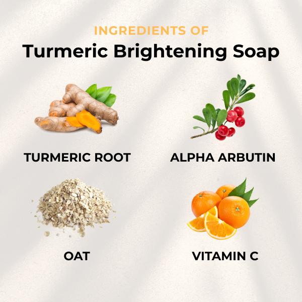 Turmeric Brightening Soap (with Vitamin C, Alpha Arbutin, Oat) soap
