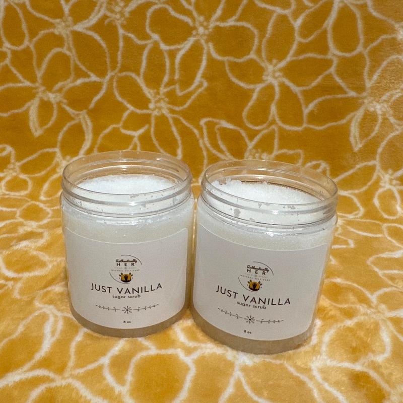 Sugar Scrub - Just Vanilla and Her Warmth Exfoliating Scrub for Soft and Smooth Body and Skin Hydration Self-Care Essentials Glow