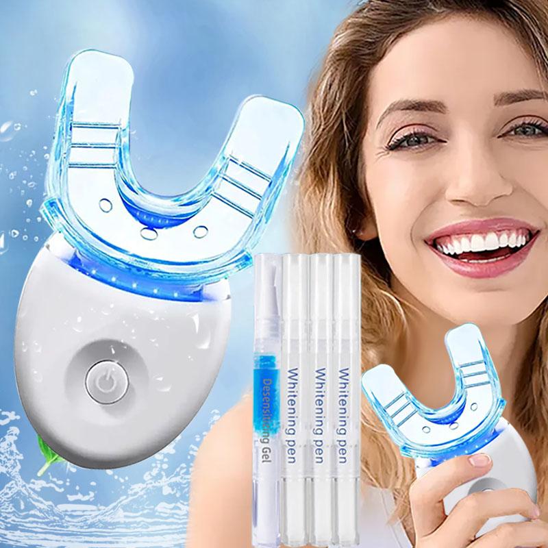 ATeeth Whitening Kit - 5X LED Light Tooth Whitener with 1 Desensitization pen, 3pcs Whitening pens,1 Mouth Trays Restores Your White Smile,pefect gift for girlfriend