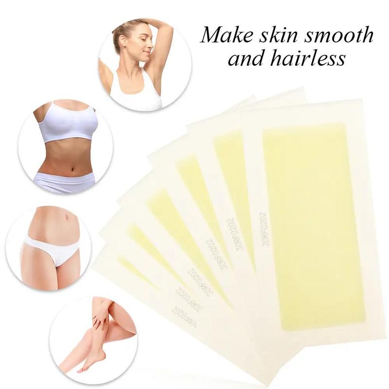 Waxing Strips Depilator, 60pcs Hair Removal Waxing Strips & 10pcs Finish Wipes, Hair Removal Tools for Men & Women