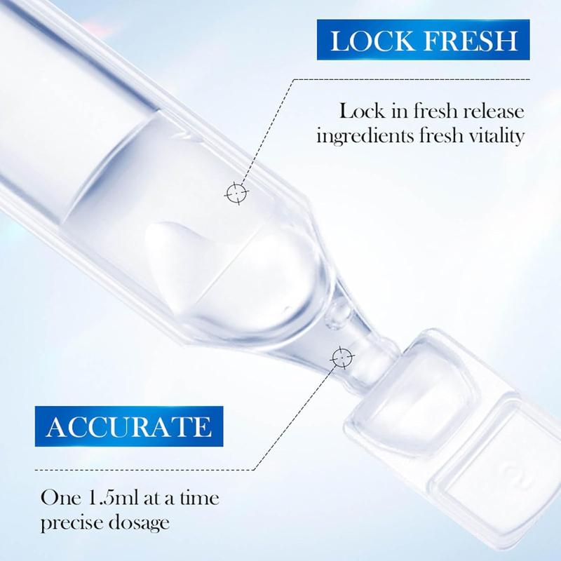 2pcs WNP Ultra-Hydrating Serum-1.2ml*30-Vegan, 3% Hyaluronic Acid Glass Skin Single,Single-use vial, facial moisturizing and nourishing serum, comfortable skin care