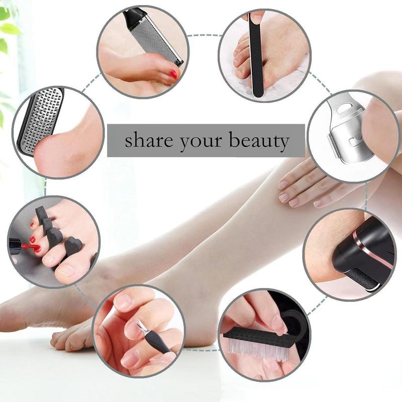 Electric Callus Remover for Feet with Rechargeable Waterproof 19 in 1 Professional Pedicure Kit, Foot Care Tools Wet