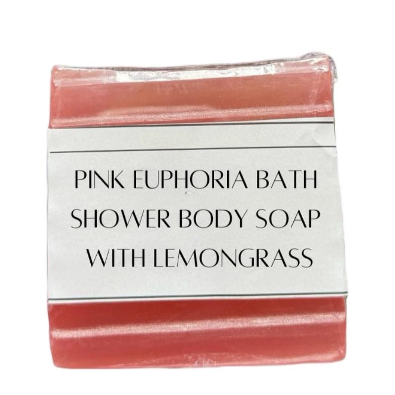 Pink Euphoria Bath Shower Body Soap with Lemongrass Infused Refreshing Mint Tingly Sensation for bath and body