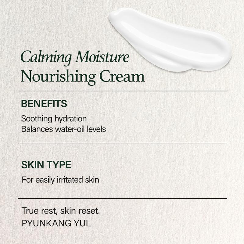 Pyunkang Yul Calming Moisture Nourishing Cream - Korean Skin Care Moisturizer Face Cream - Hydrating Facial Cream (1.69 fl oz) Flower Clear