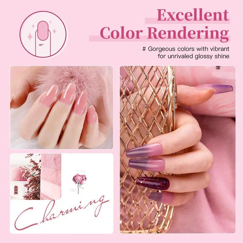 JEWHITENY Poly Extension Gel for Nail, 28 Colors Poly Gel Nail Kit with Nail Lamp Slip Solution Builder Nail Gel Trendy Nail Art Design Nail Extension Gel All in One Nail Kit Easy DIY at Home