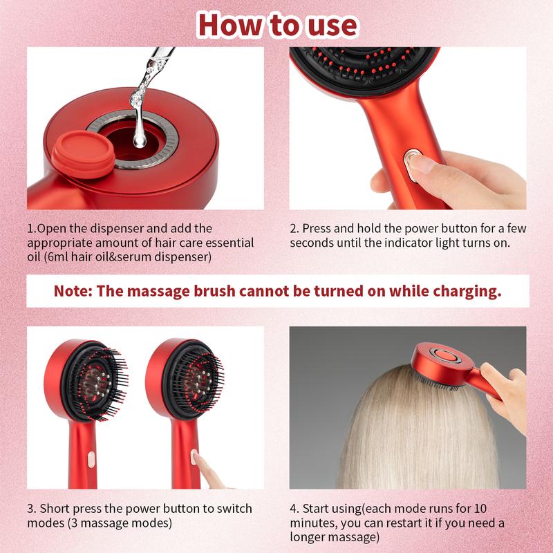 Scalp Massaging Brush, Cordless Electric Hair Deep Scalp Massager for Muscle Relax