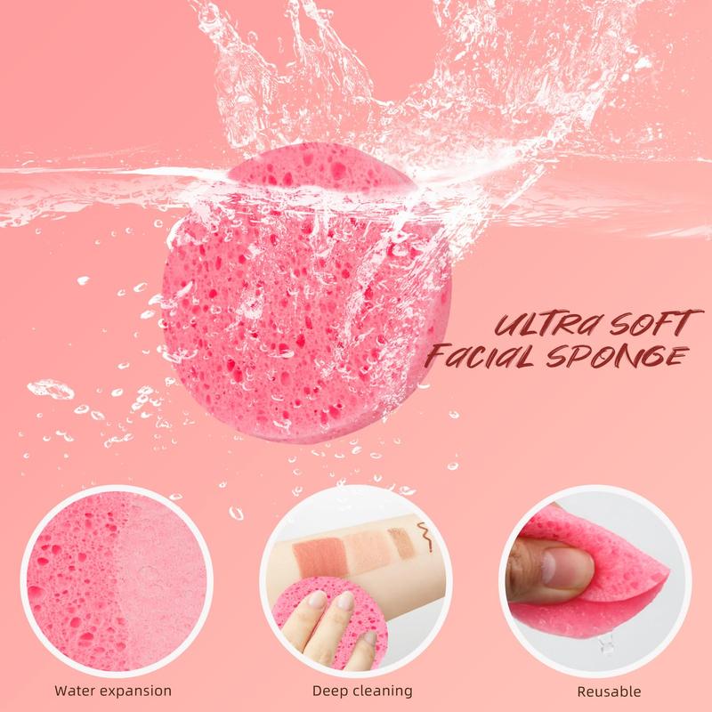 50-Count Compressed Facial Sponges, 100% Natural Cosmetic Spa Sponges for Facial  for Daily Facial , Exfoliating Mask, Makeup Remover. Ideal for Home and Travel