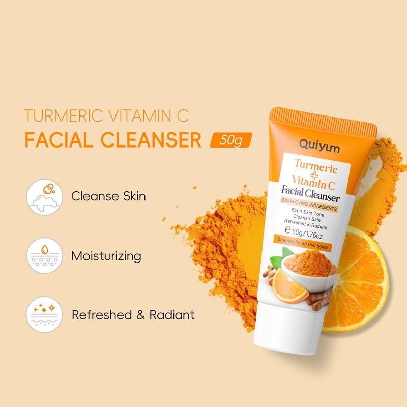 Turmeric Vitamin C Facial Cleansers, 3 Counts set Deep Cleansing Facial Cleanser, Moisturizing Facial Skin Care Product for Women & Men