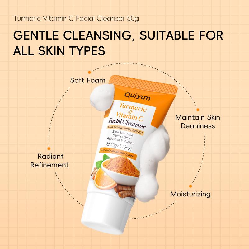 Turmeric Vitamin C Facial Cleansers, 3 Counts set Deep Cleansing Facial Cleanser, Moisturizing Facial Skin Care Product for Women & Men