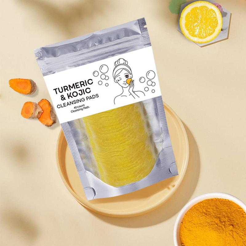 Turmeric Cleansing Pads, 3 Packs Kojic Facial Cleansing Pads, Easy To Use, Facial Skin Care Product for Women & Men