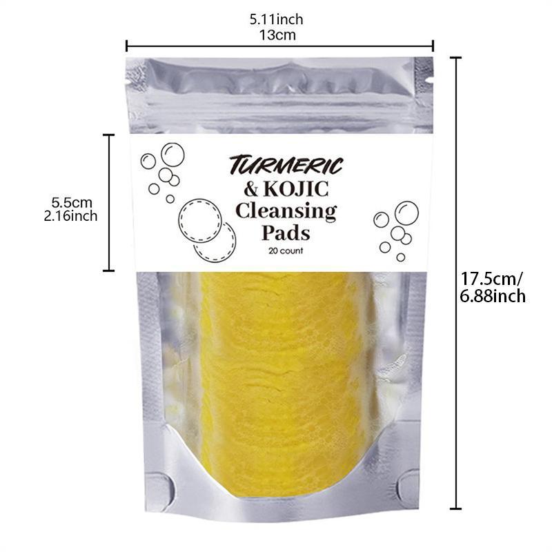Turmeric Cleansing Pads, 3 Packs Kojic Facial Cleansing Pads, Easy To Use, Facial Skin Care Product for Women & Men