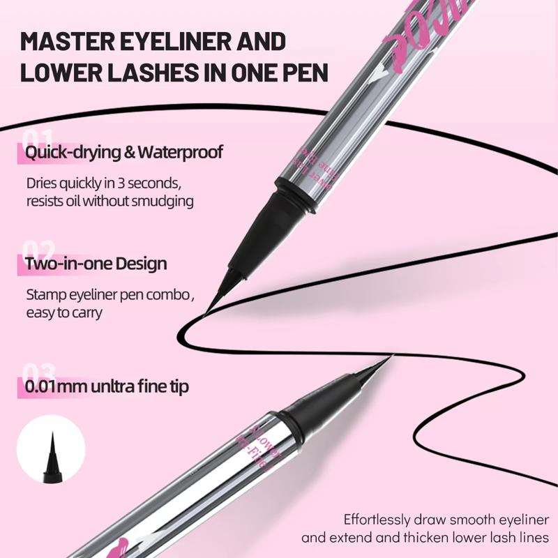 UNICOS Lower Eyelash Stamp, 2-in-1 Eyeliner with Lash Stamp, Easy-to-Use, Waterproof & Smudge-Proof Ink, Natural Look for Beginners Makeup Cosmetic