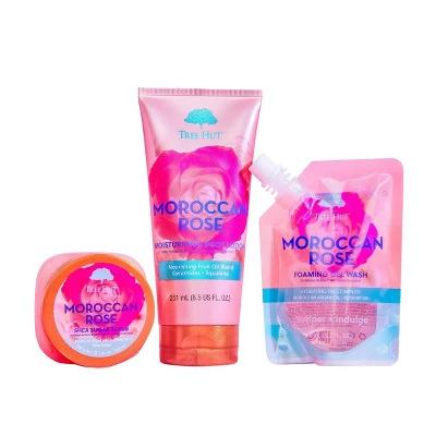 Tree Hut Rose to Riches Foaming Gel Body Wash, Shea Sugar Scrub, and Body Lotion Gift Set - 3ct Body Care Hydrating Moisturizing Scent Shea Butter Smooth Comfort Moisturizer Moisturize Moisturize Skin Repair Moisture Skin Care Moisture Skin Care Moisture
