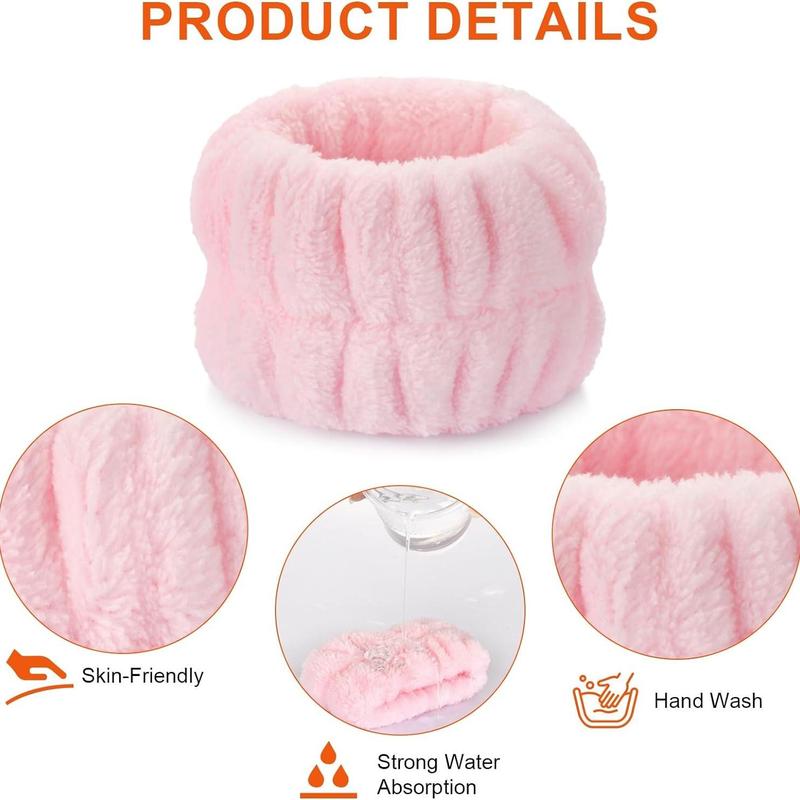 Skincare Tools Kit, 1 Count Hair Band & 2 Counts Wristband & 2 Counts Silicone Double-sided Facial Cleansing Brush, Pore ​​Cleanser