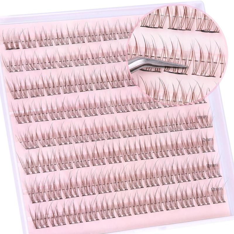 Brown Self Adhesive Lash Clusters Eyelash Extensions Self Adhesive Eyelash Clusters 120pcs DIY Individual Lash Extensions Natural Wispy Cluster Lashes by Ruairie