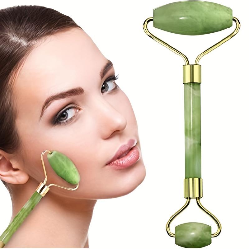 2pcs Natural Jade Stone Scraper, Massager Set, Multifunctional Massage Roller With Face Scraping Tablet
