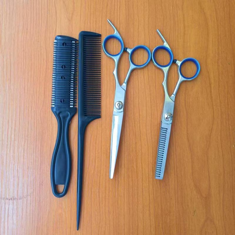 Hair Styling Tool Set, Including Flat Cutting Tool, Teeth Cutting Tool Pointed Tail Comb Hair Brush, Professional Hair Styling Tool