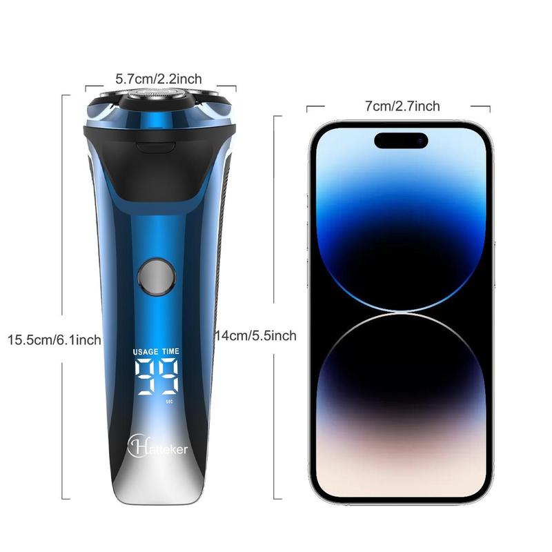 Electric Shaver, 1 Count Waterproof Rotary Shaver, Cordless Electric Razor, Safety Razor for Men, Men's Grooming Tool