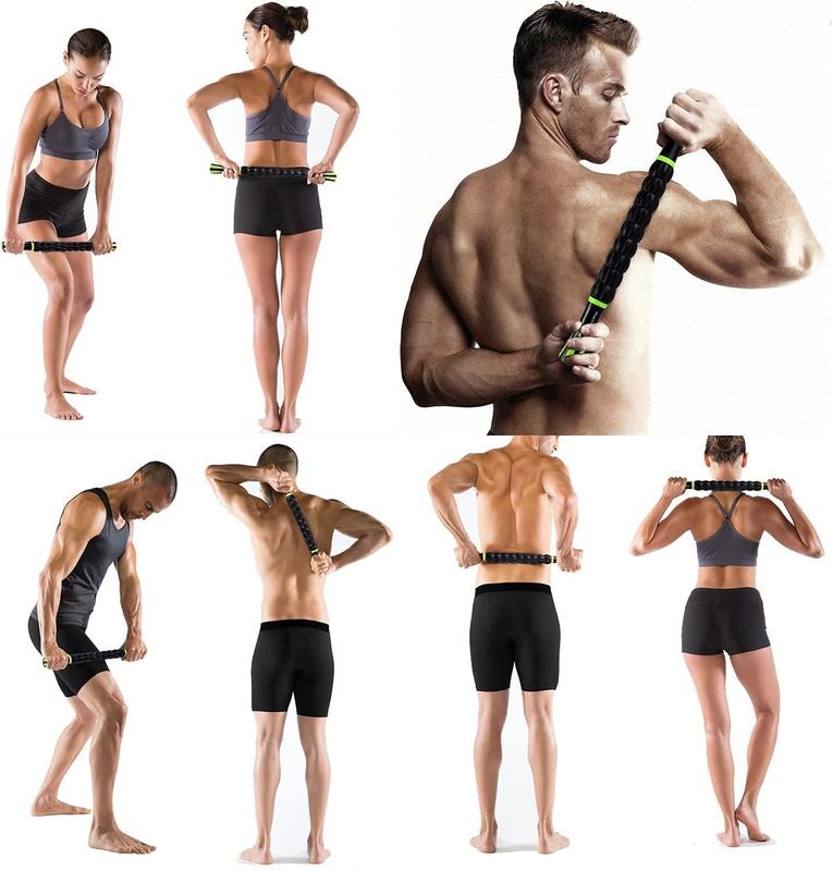 Roller Stick - Massage Stick for Athletes - Reducing  and  Strain,    - Physical  &   - Black Green