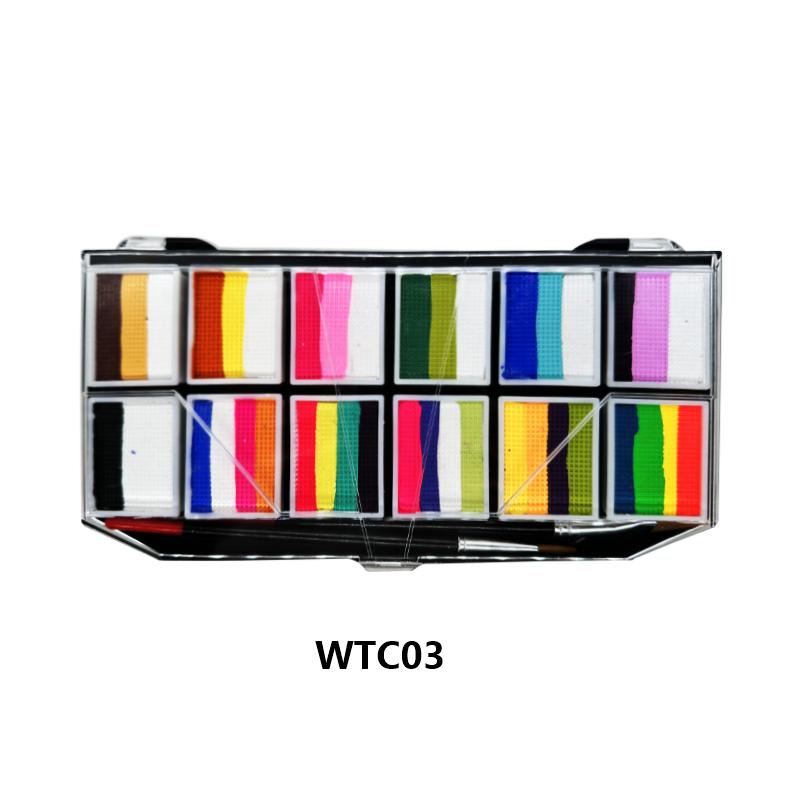 water-based rainbow stripe painted body paint palette Makeup Cosmetic Coverage i love