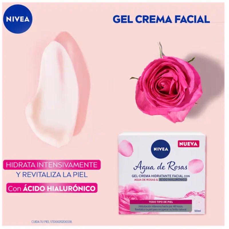 Nivea Rose Water bundle Gel Cream - Moisturizing Facial Cream -