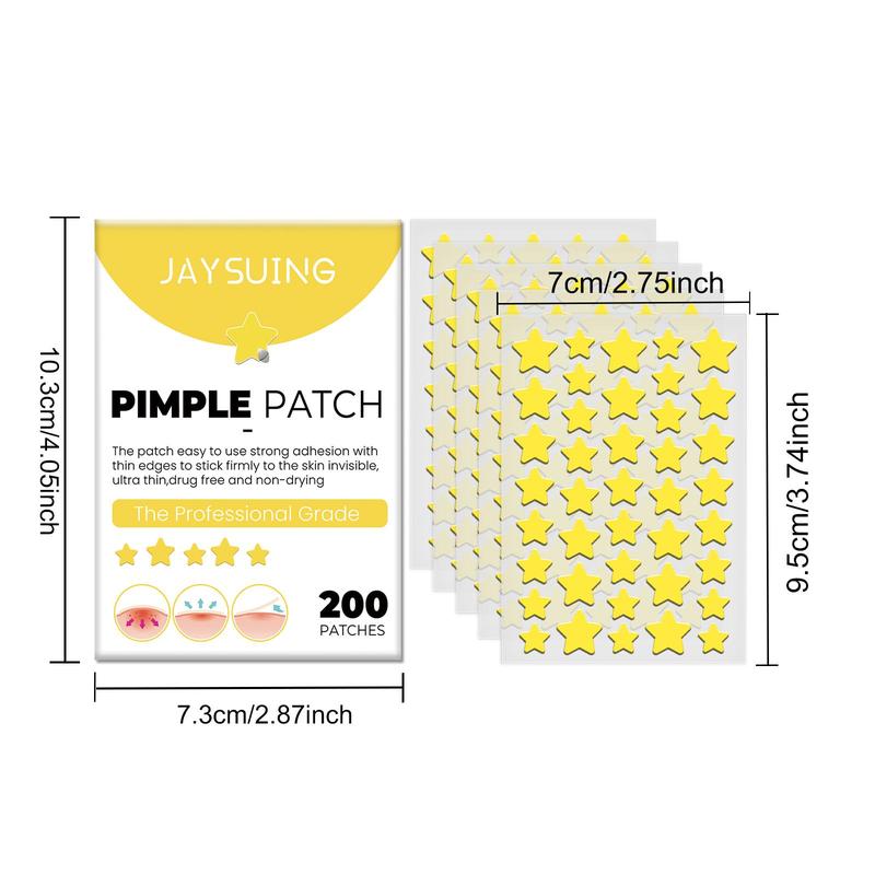Star Shaped Pimple Patch, 200pcs box Hydrocolloid Acne Cover Patches, Facial Skin Care Patches, Acne Treatment Patches for Face
