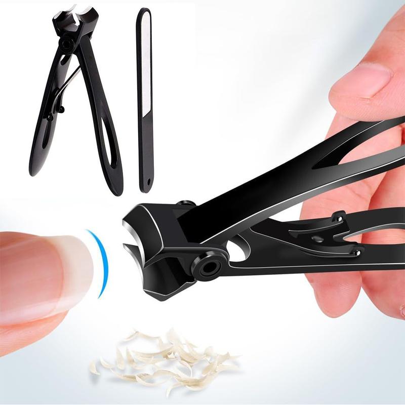 Sturdy Nail Clipper & Nail File, 2 Counts set Ultra Wide Jaw Opening Big Nail Clipper, Professional Manicure & Pedicure Tool for Home & Salon Use