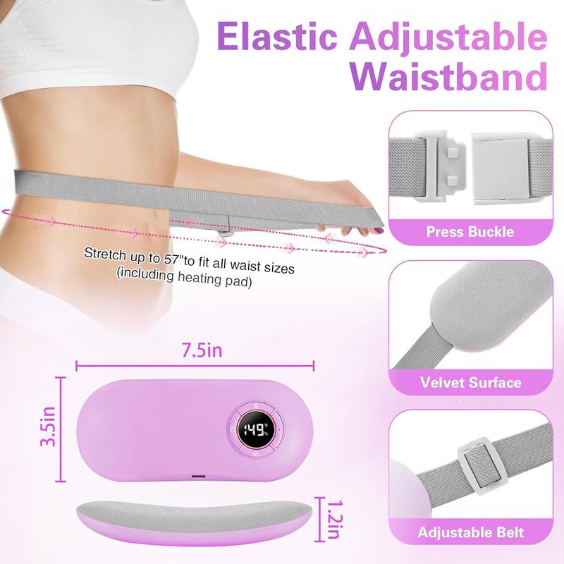 Heating Pad for Period Cramps 5000mAh, Portable Heating Pad with 6 Heating Levels and 6 Massage Modes, Menstrual Heating Pad with 3 Timer Auto Off Set Cordless Comfort