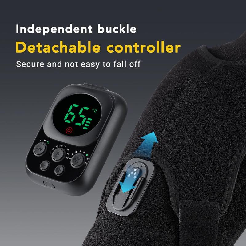 Electric Shoulder Massager, 1 Count Adjustable Belt Heating Vibration Shoulder, Detachable Control Shoulder Massager for Men & Women